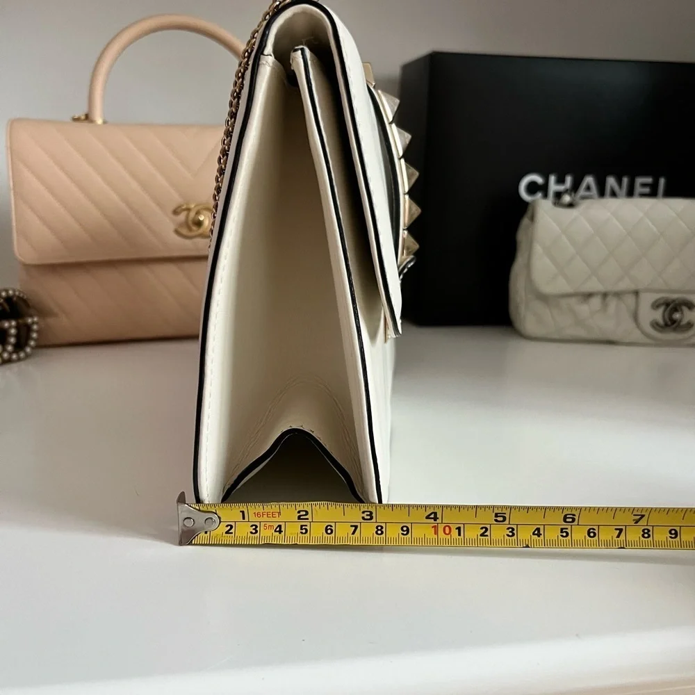 Valentino Garavani Medium White Glam Lock Flap Bag